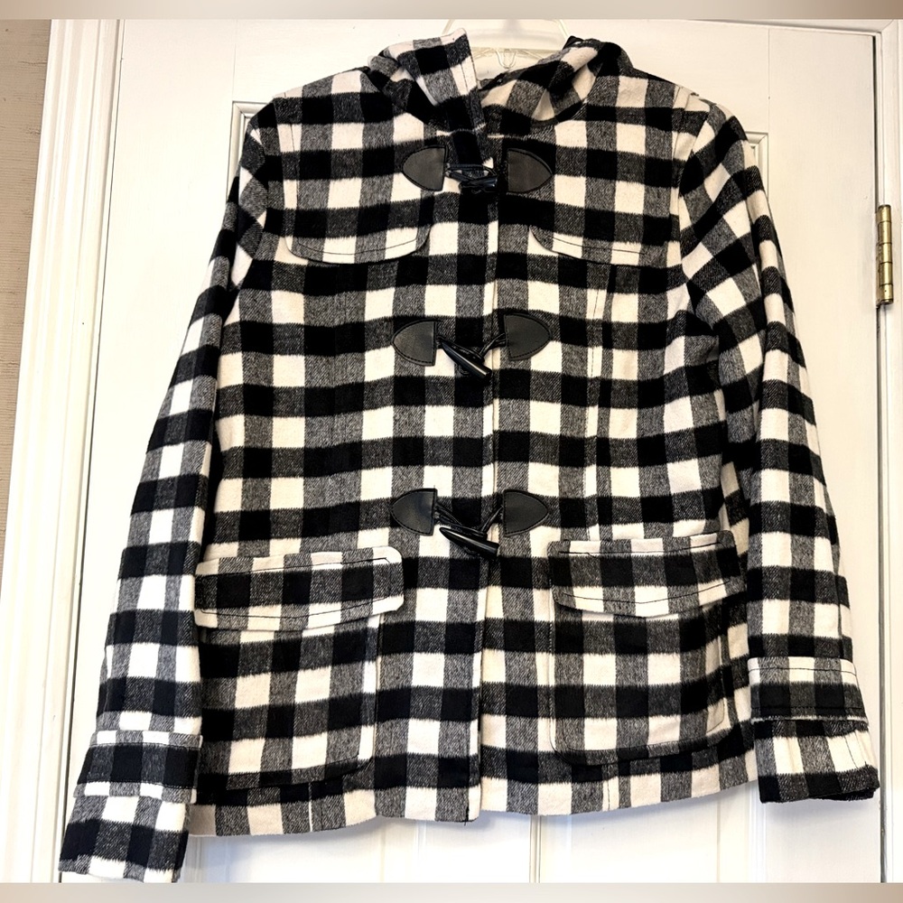 LOVE TREE Buffalo Plaid Hoodie Jacket with Toggle‎ Closures
